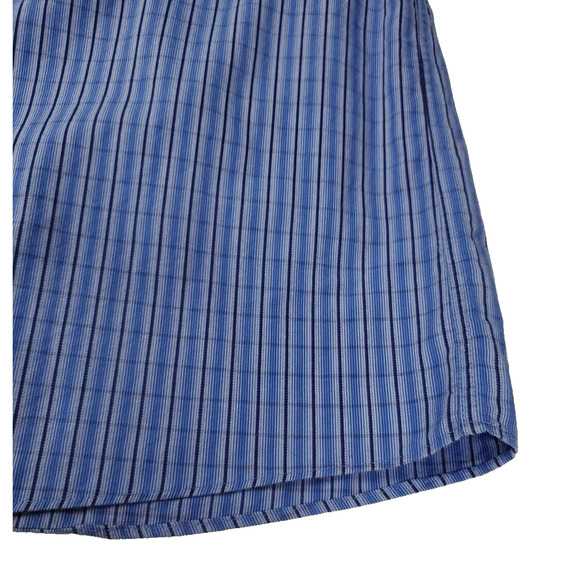 Michael Kors Mens Button Up Long Sleeve Shirt Blue Black Striped 17 XL 34/35 - Picture 8 of 10